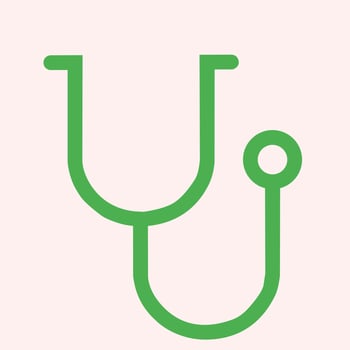 Stethoscope green outline illustration. Suitable for health and medical article vector