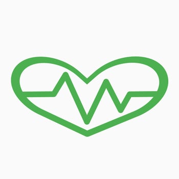 love heart rate green outline icon logo illustration. suitable for health and medical article vector