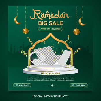 Ramadan sale promotion template vector