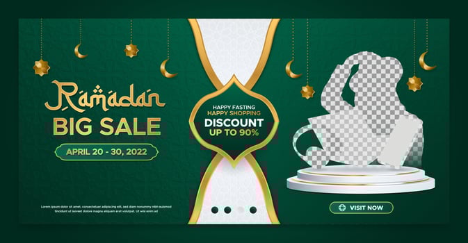 Ramadan sale banner vector