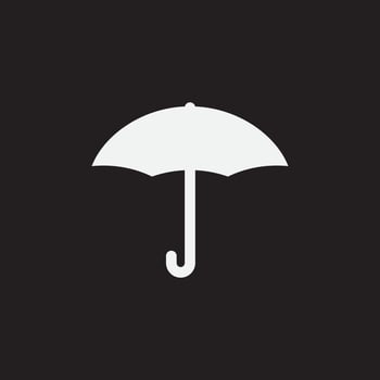 Umbrella vector design isolated in black background.