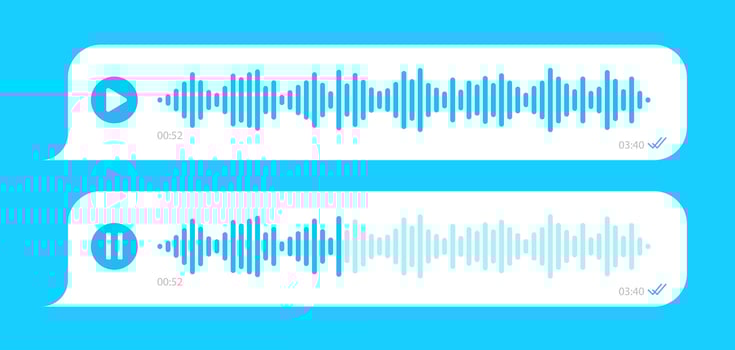 Voice message ui interface bubble set vector