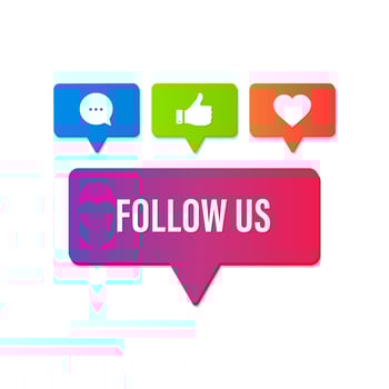 Follow us button on a white background. vector