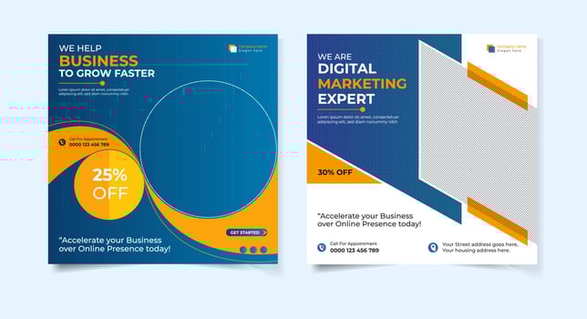 Modern digital marketing agency social media banner bundle vector