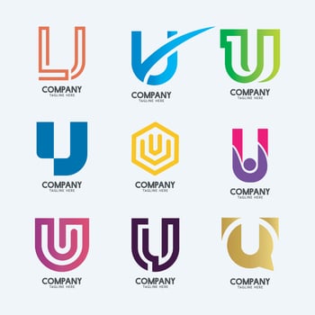 Creative Minimal Letter U logo design. Premium business logotype. vector