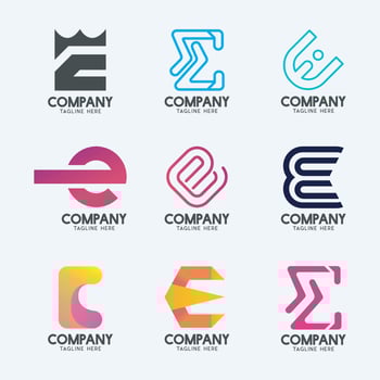 Creative Minimal Letter E logo design. Premium business logotype. vector