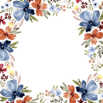 Frame with watercolor multi-colored flowers. png