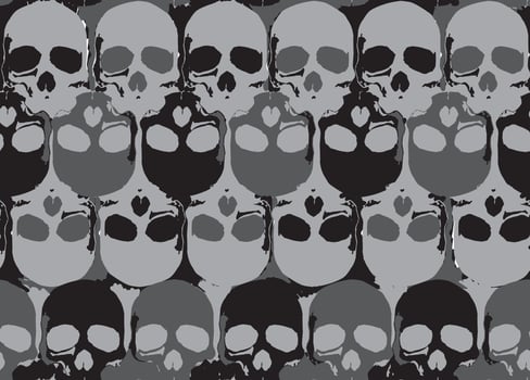 Black Grey Skull Seamless Pattern vector