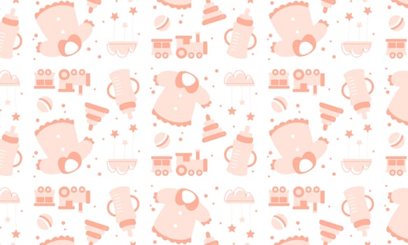 Baby shower pattern for baby room decoration with cute pictures vector