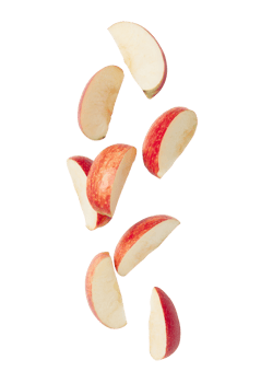 Falling sliced apples cutout, Png file
