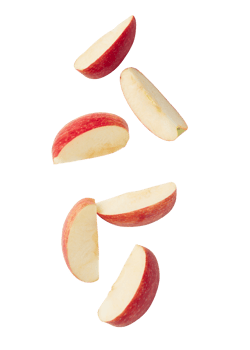 Falling sliced apples cutout, Png file
