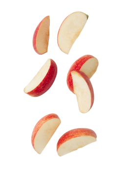 Falling sliced apples cutout, Png file