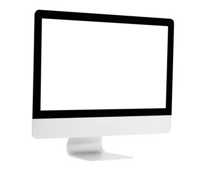 Desktop computer mockup cutout, Png file