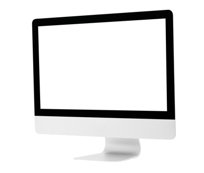 Desktop computer mockup cutout, Png file