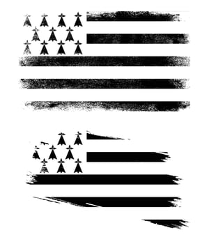 Brittany flag in grunge style vector