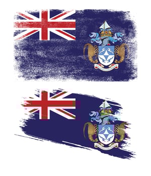 tristan da cunha flag in grunge style vector