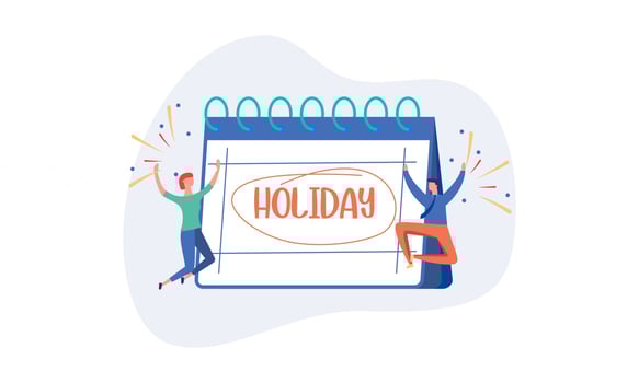 People jumping with joy to celebrate long holidays or vacation illustration vector
