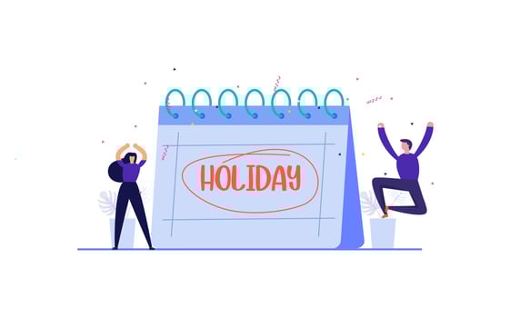 People jumping with joy to celebrate long holidays or vacation illustration vector