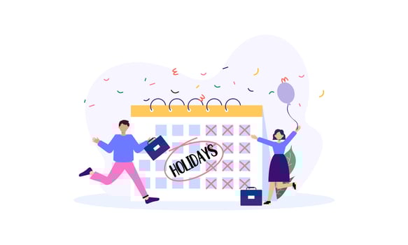 People jumping with joy to celebrate long holidays or vacation illustration vector
