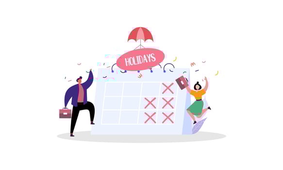 People jumping with joy to celebrate long holidays or vacation illustration vector