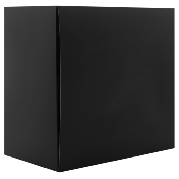 Black packaging box mockup cutout, Png file