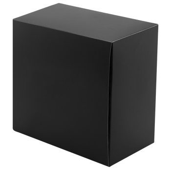 Black packaging box mockup cutout, Png file