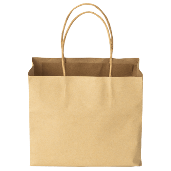 Cardboard shopping bag mockup cutout, Png file