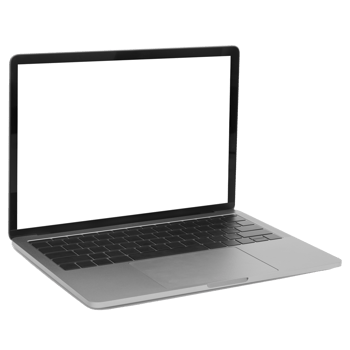 Laptop computer mockup cutout, Png file