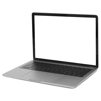 Laptop computer mockup cutout, Png file