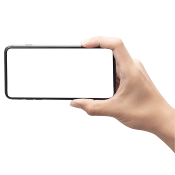 Hand holding phone mockup cutout, Png file