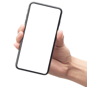 Hand holding phone mockup cutout, Png file
