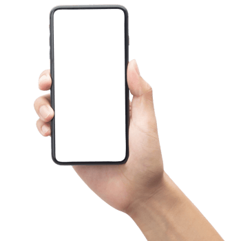 Hand holding phone mockup cutout, Png file