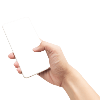 Hand holding phone mockup cutout, Png file