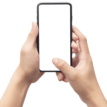 Hand holding phone mockup cutout, Png file