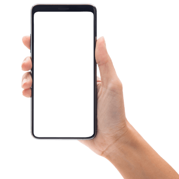 Hand holding and using phone mockup cutout, Png file