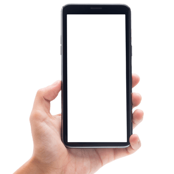Hand holding and using phone mockup cutout, Png file