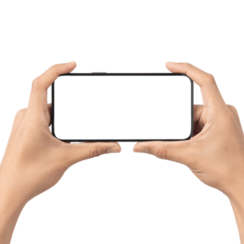 Hand holding and using phone mockup cutout, Png file