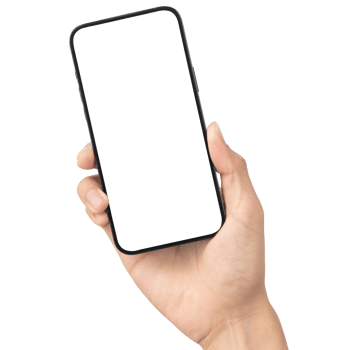 Hand holding and using phone mockup cutout, Png file