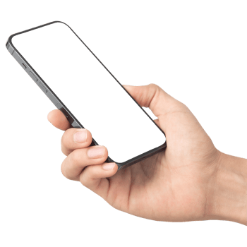 Hand holding and using phone mockup cutout, Png file