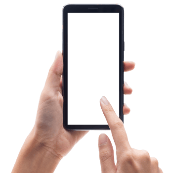 Hand holding and using phone mockup cutout, Png file