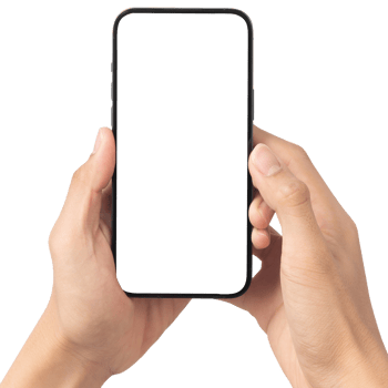 Hand holding and using phone mockup cutout, Png file