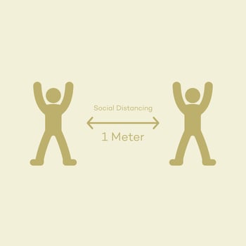Keep distance sign. Preventive measures. Steps to protect yourself. Keep the 1 meter distance. Vector illustration. Quarantine measures sign - Coronavirus. Virus spread prevention - social isolation