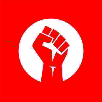 Raised fist logo. Raised black fist vecor icon. Victory, rebel symbol in protest or riot gesture symbol. vector