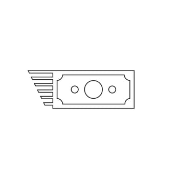 Outline icon of transfer money vector