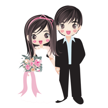 wedding Anime Cute Character Cartoon Emotion Illustration, ClipArt Drawing  Kawai Manga Design Art png