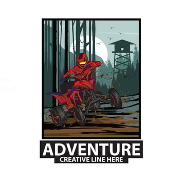 red atv sport illustration vector