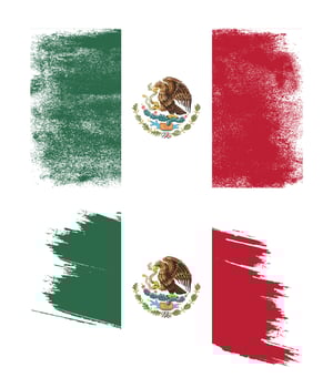 Mexico flag with grunge texture vector