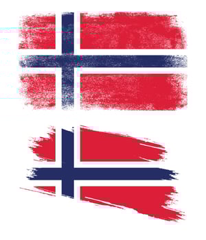 Norway flag with grunge texture vector