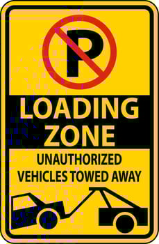 No Parking Loading Zone Sign On White Background vector
