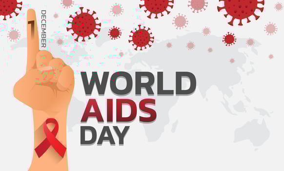 World AIDS Day Banner Background Illustration. vector